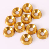 Forsænket Aluminium skive 6x18mm guld 10stk