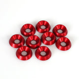 Forsænket Aluminium skive 6x18mm Rød 10stk