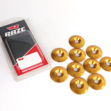 Forsænket Aluminium skive 8x34mm guld 10stk