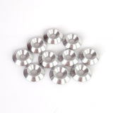 Forsænket Aluminium skive 6x20mm sølv 10stk