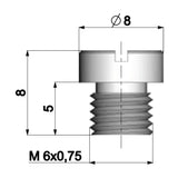 Dyse 140-158 6mm, til Dellorto